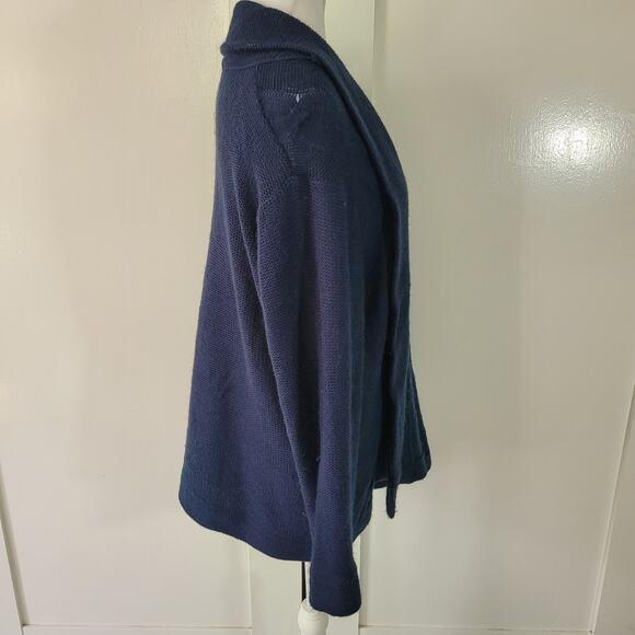 Oleg Cassini Size 2x 100% Acrylic Navy Blue open Front Cardigan Sweater Layer - Picture 3 of 8